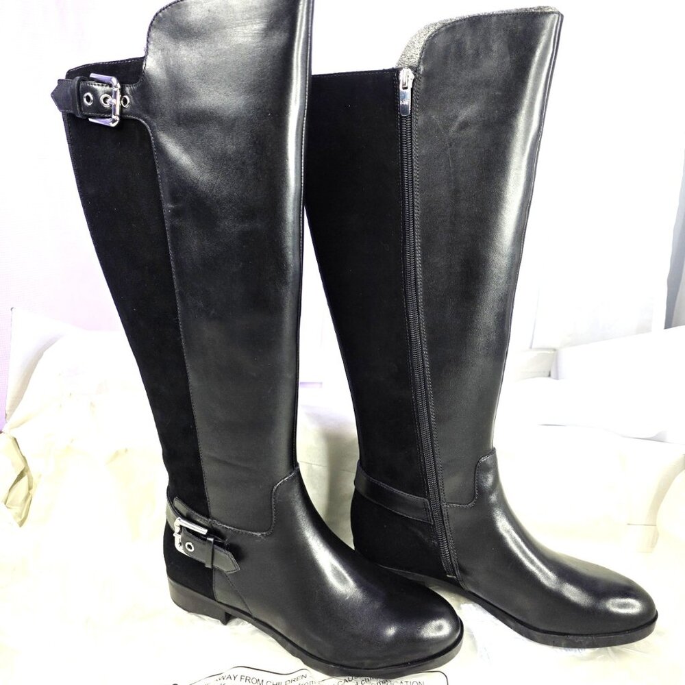 Marc Fisher Damsel Leather and Suede Knee High Riding Boots